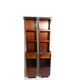 Pair of bedside tables with mahogany and brass shelf
