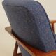 Paire de fauteuils scandinave vintage bleu marine tweed 