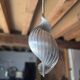 Henri Mathieu ceiling light from the 1970s in spiral aluminium.