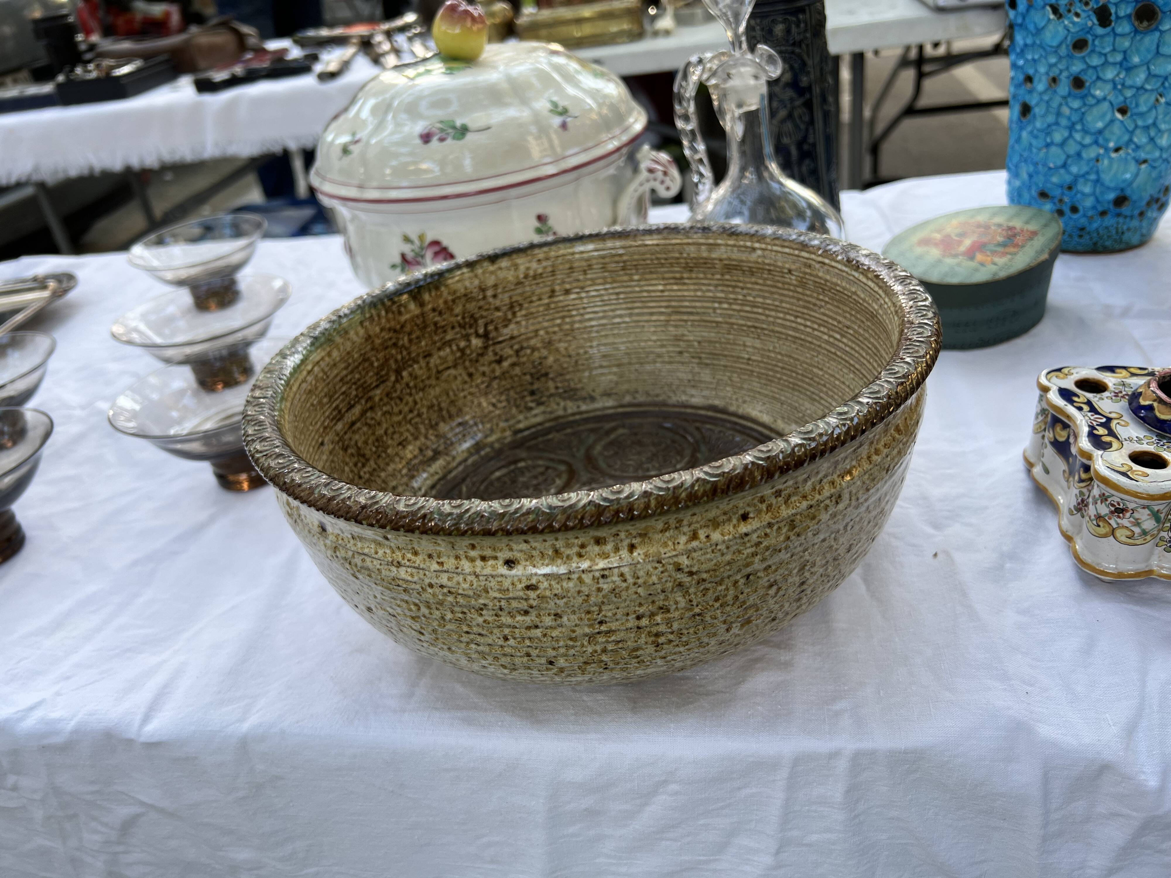 Enamelled stoneware dish – Marcel Giraud known as “Cardelle” – Vallauris