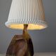 Sculptural table lamp in carved olive wood, organic modern 1970s