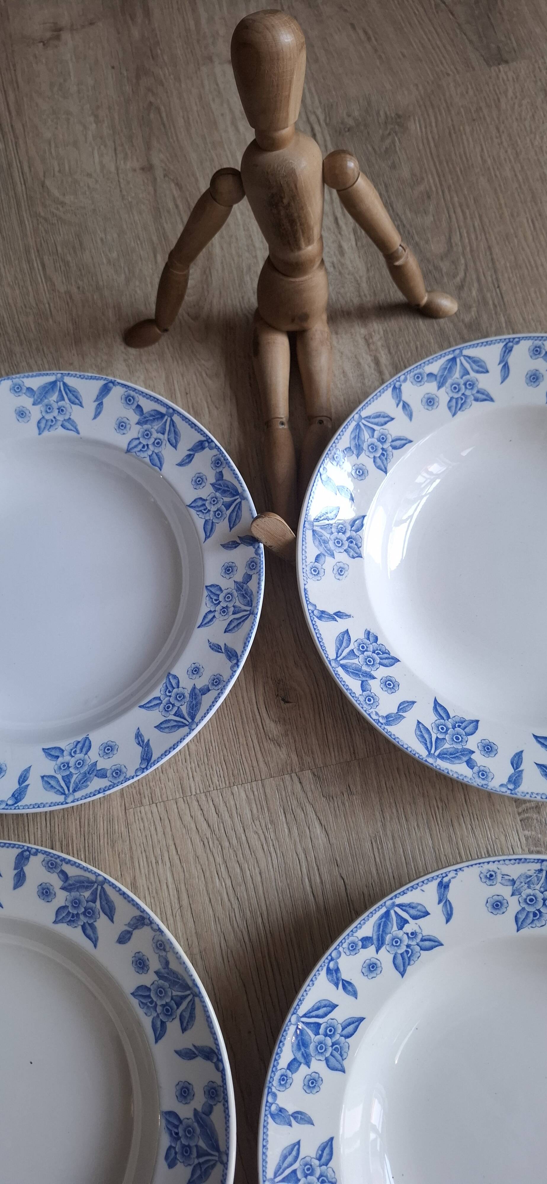 Set of 6 Dux blue soup plates Boch 1960