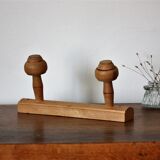 Light wood coat holder 2 patères