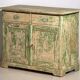 Antique bedroom chest of drawers with green tones (c.1920) #8
