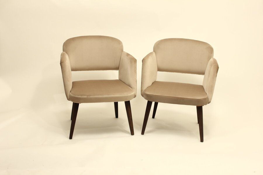 Set of two velvet armchairs