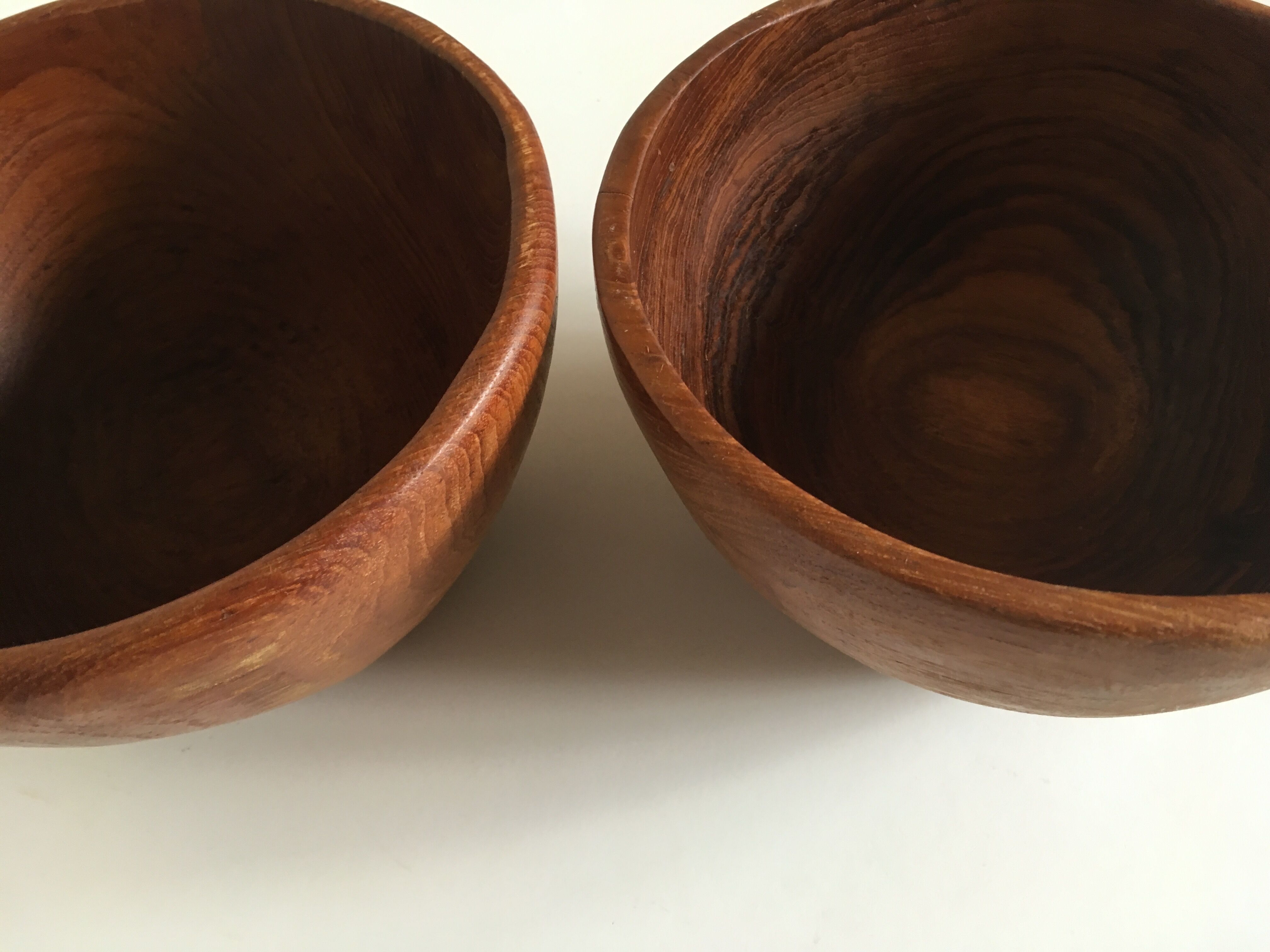 Pair of teak bowls