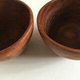 Pair of teak bowls