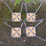 4 tabourets en bois et métal
