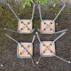 4 wooden and metal stools