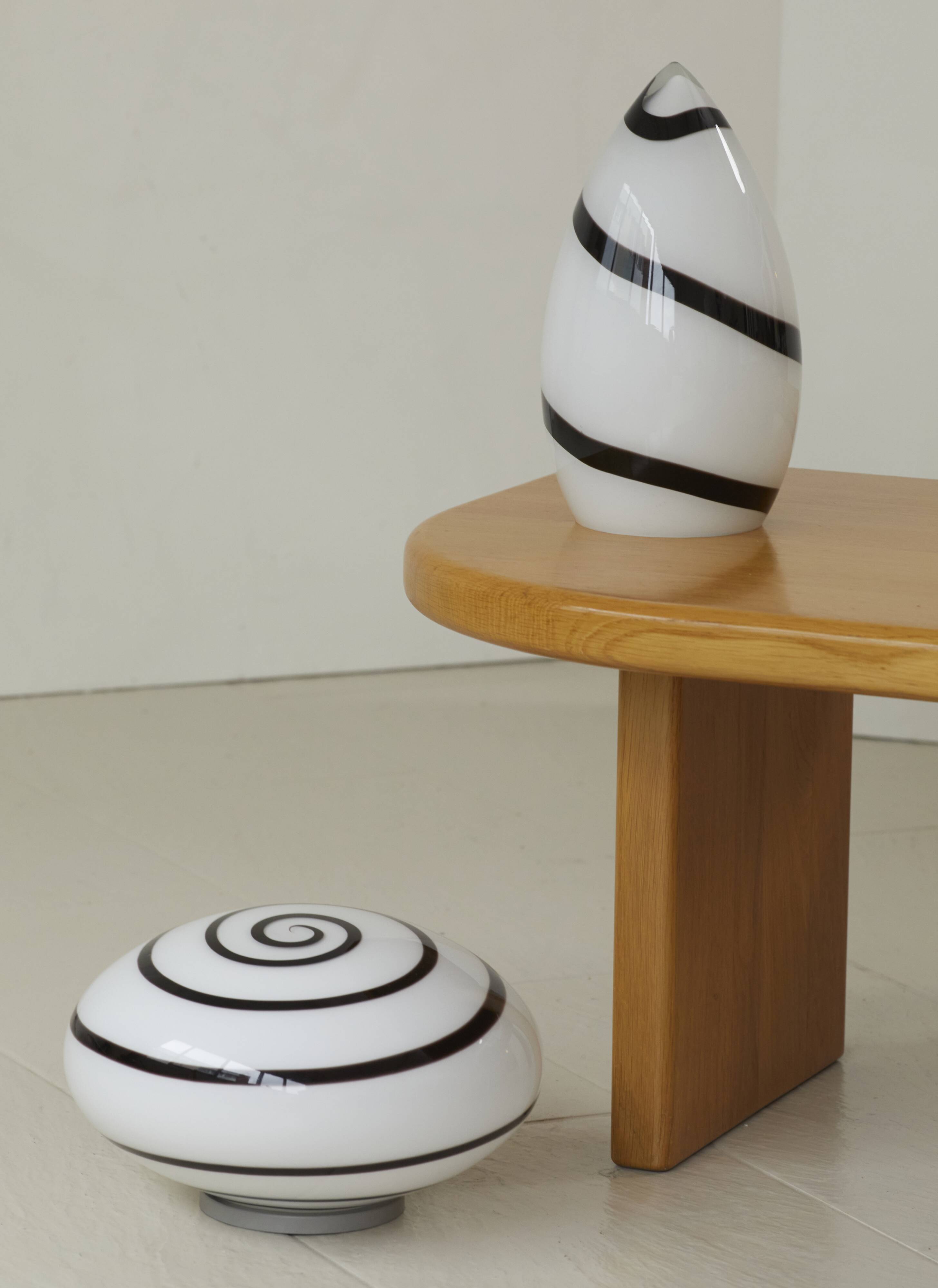 Glass lamp Swirl Zebra by Eglo vintage 80s/90s