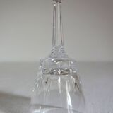 8 vintage Vannes crystal white wine glasses