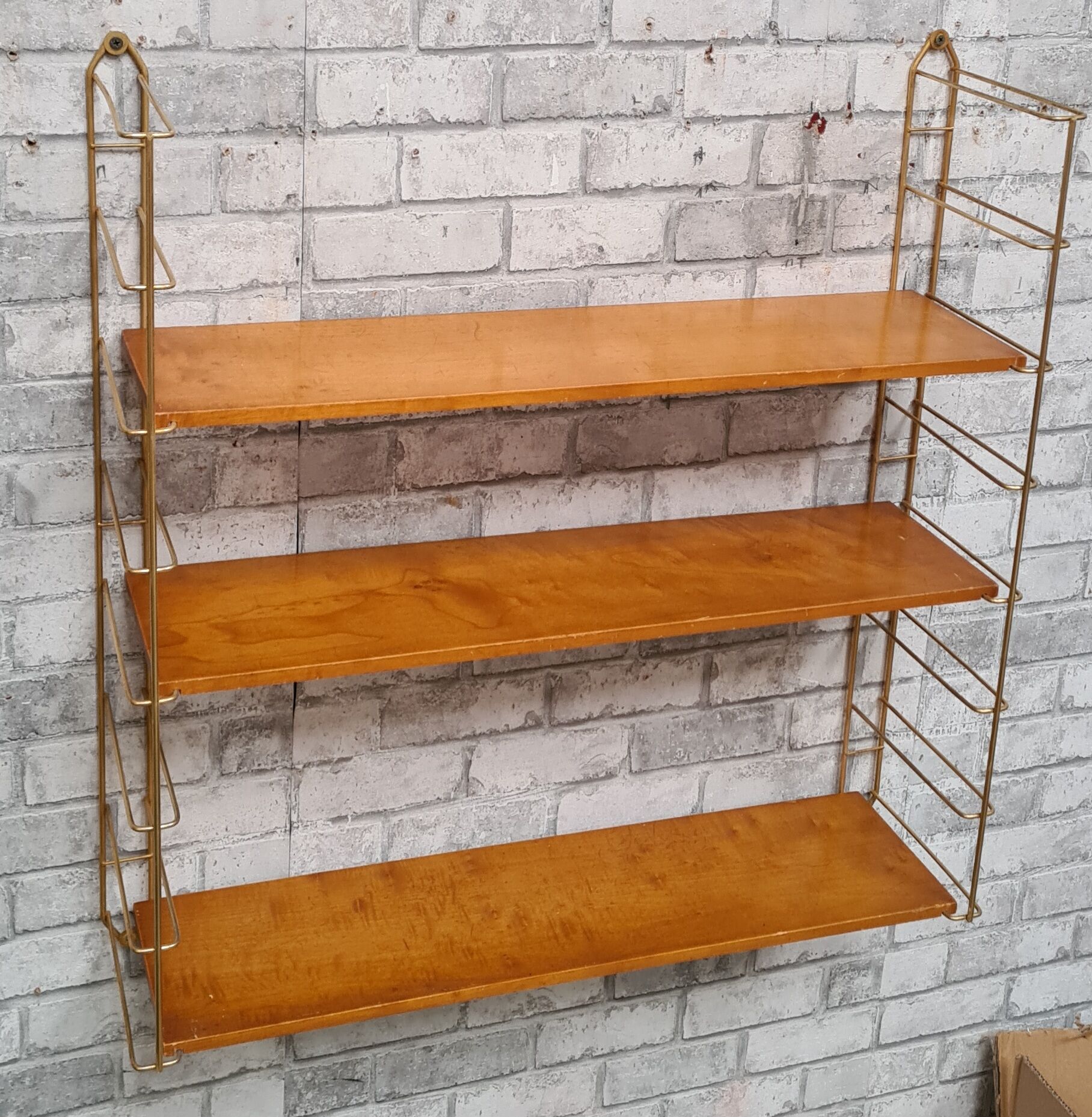 Vintage shelf 1950 in stained wood