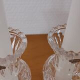 2 bougeoirs en  en cristal d'Arques