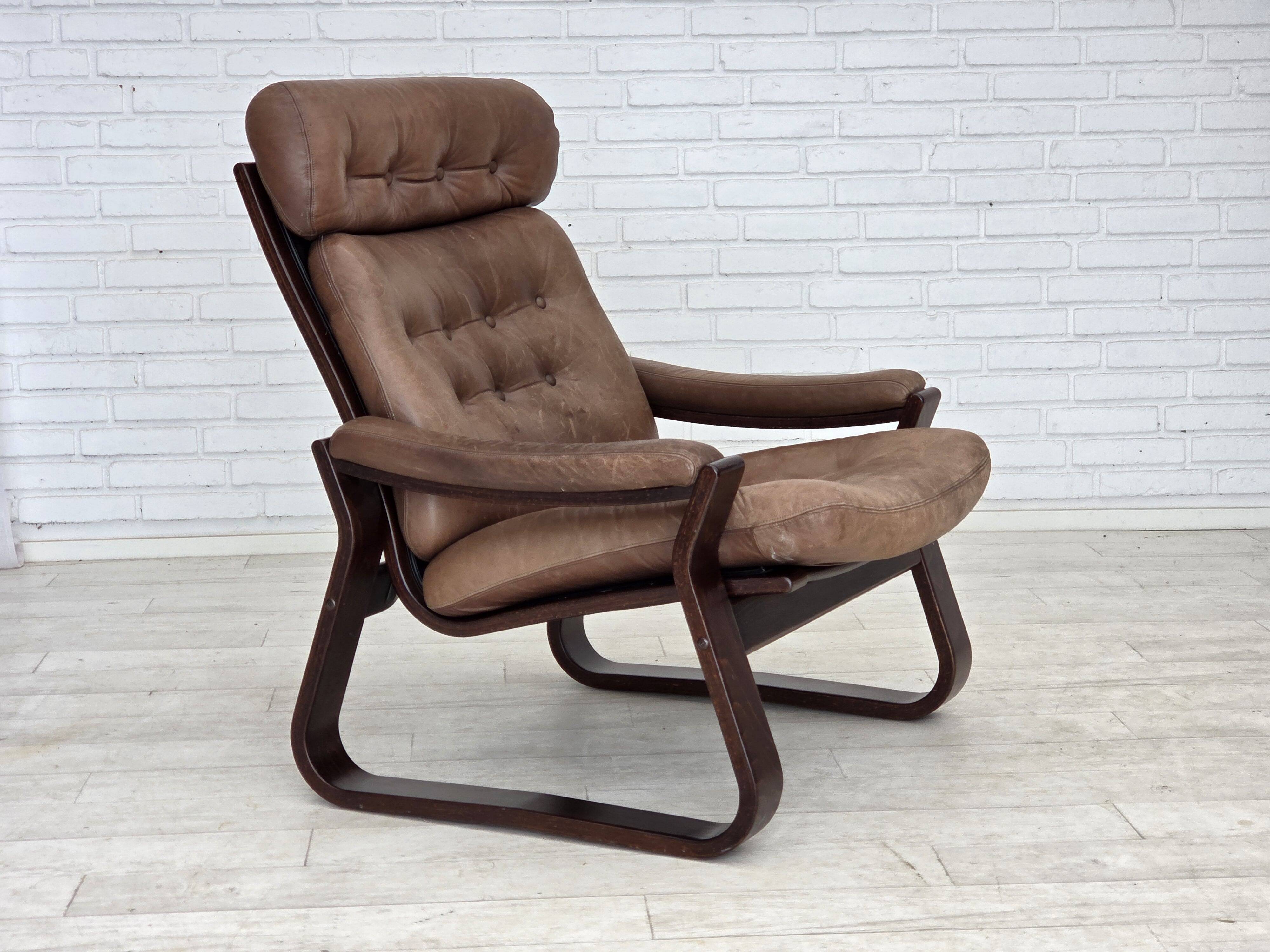 1970s, Danish design by Georg Thams, lounge chair, furniture leather.