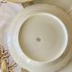 Set of 6 antique off-white porcelain dessert plates with gold trim