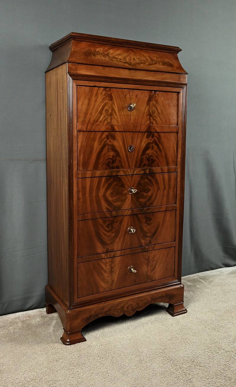 Small Secretary/Chiffonier in Mahogany Burl and Lemonwood – 1900