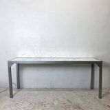 Metal and Carrara marble console