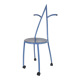 Postmodern memphis style blue enamel pointed chair