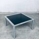Mid-Century Smoked Glass & Chromed Steel Square Dining Table attributed to Sergio Mazza for Cinova, Italy, 1970s
