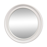 1970s Italian round mirror by Carrara and Matta America Brevettato, white plastic