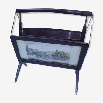 Magazine holder from the 60s folding lacquered wood