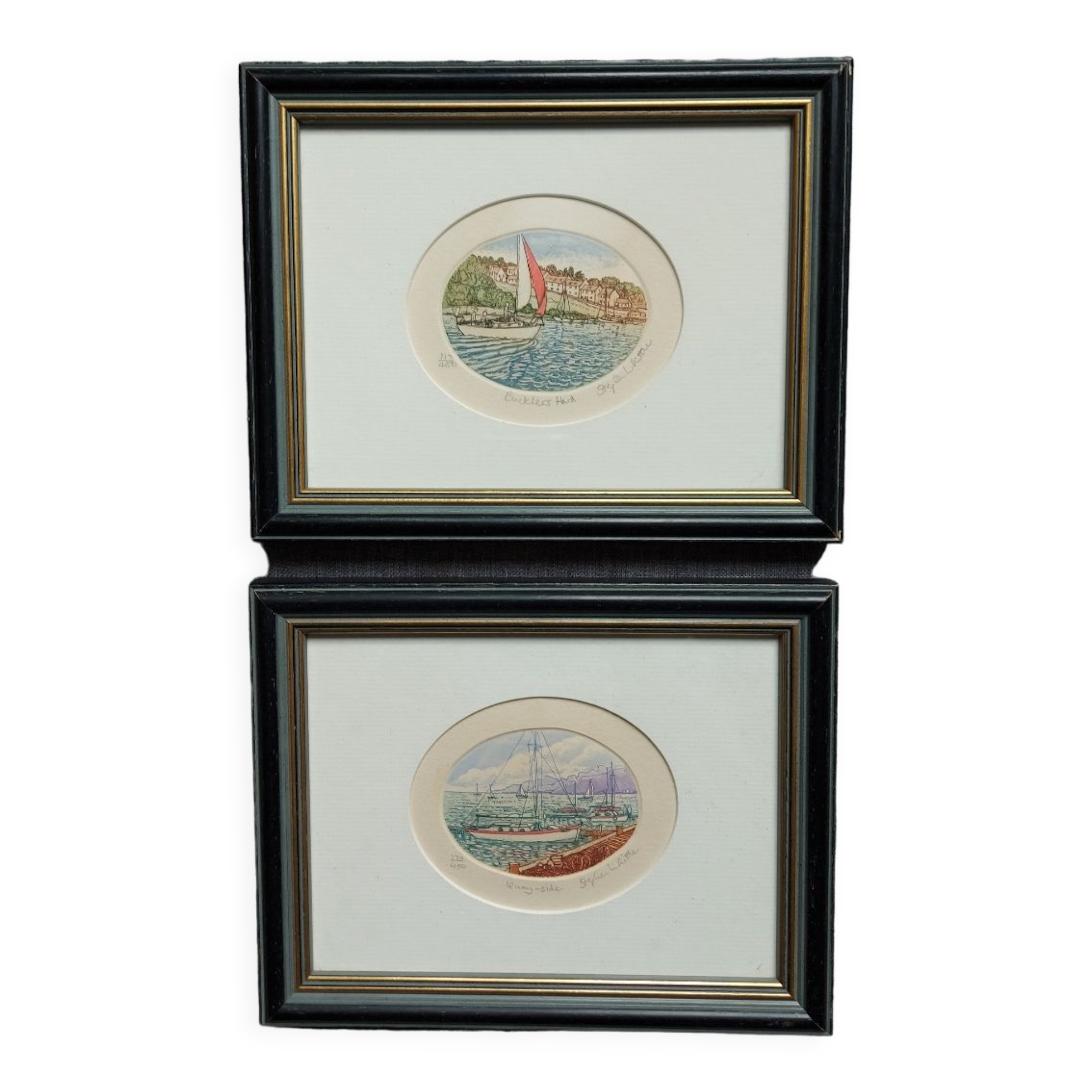 Pair of marine watercolors