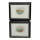 Paire aquarelles marine