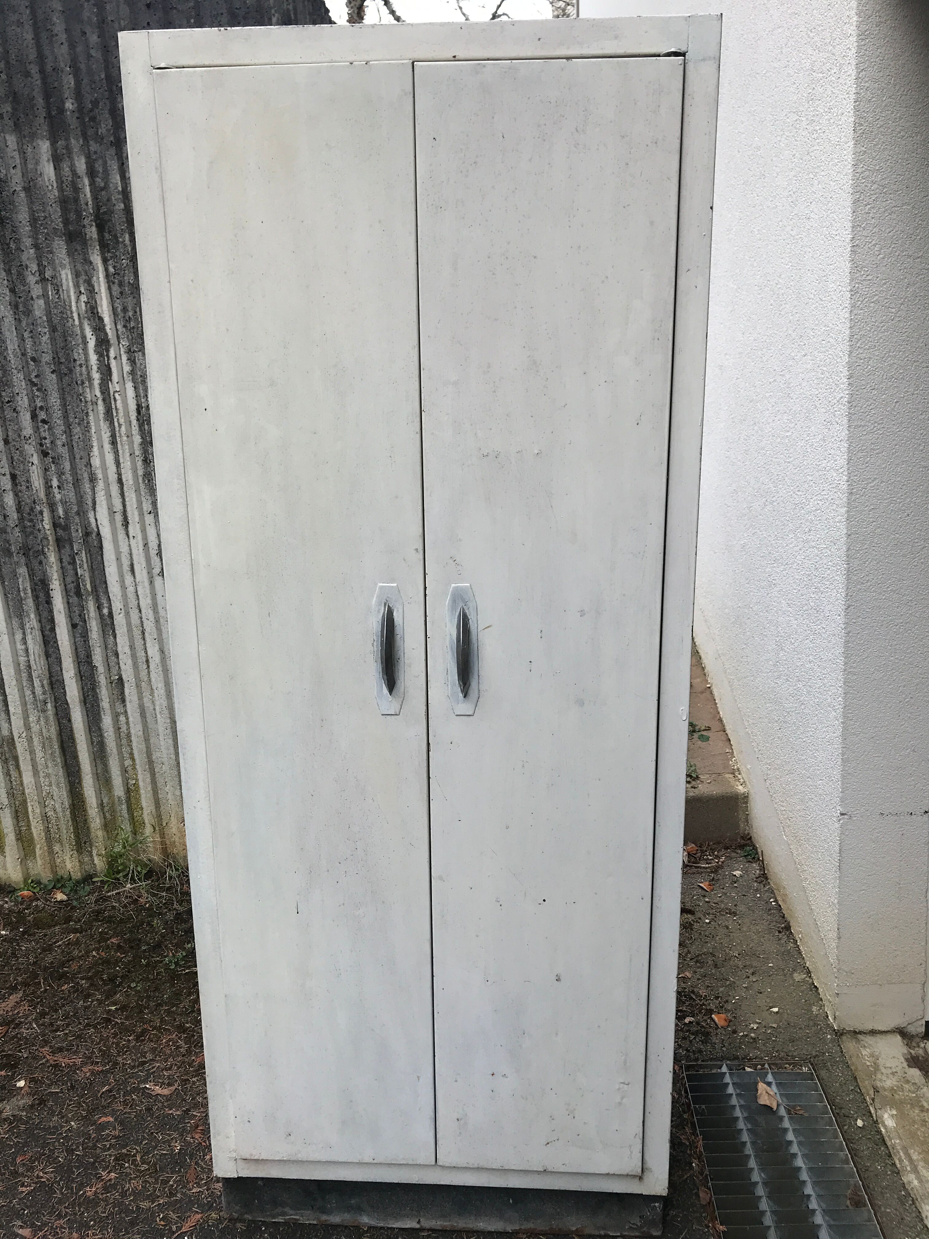 Parisian white metal kitchen cabinet
