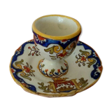 COQUETIER EN FAIENCE DECOR ROUEN