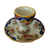 COQUETIER EN FAIENCE DECOR ROUEN