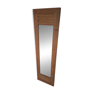 Bevelled mirror, antique wood, 130 cm