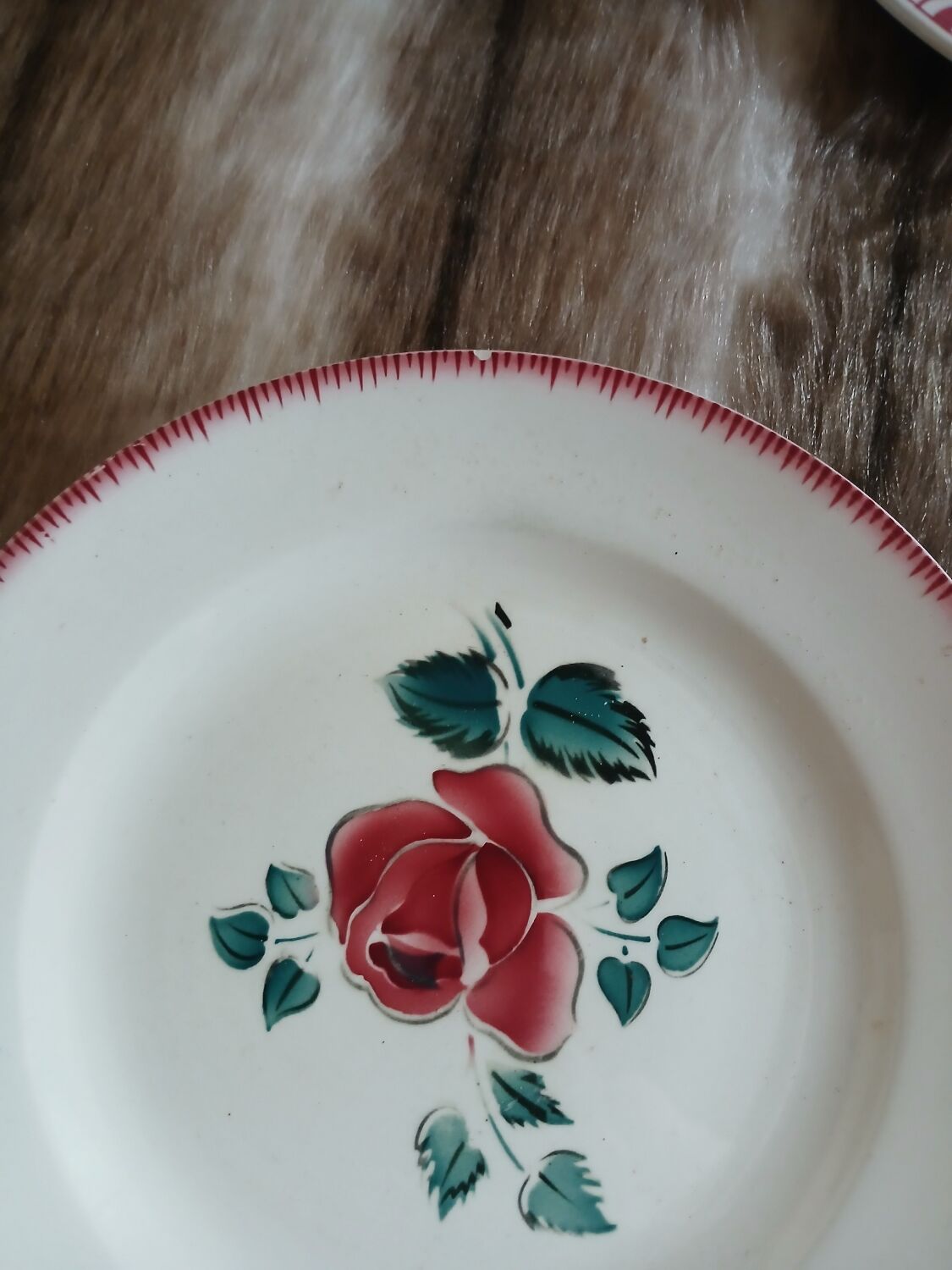 8 antique dessert plates from Digoin and Sarreguemines