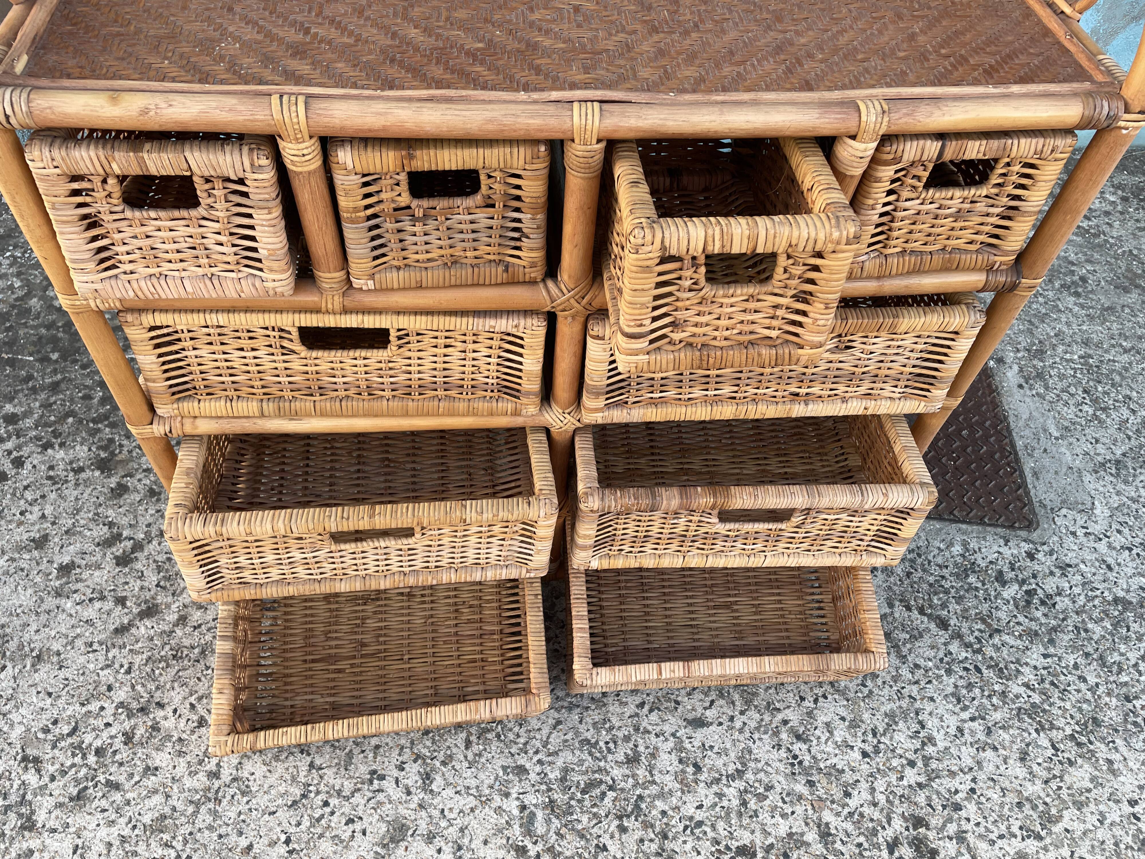 Rattan storage cabinet