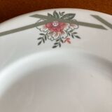Round Limoges Bernardaud porcelain dish with floral frieze and sticks
