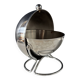 Chrome metal countertop sugar bowl with lid