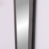 Post Modern Full-Length Wall Mirror in Gold Wood and Metal, 1980s Italy