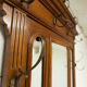 Vestiaire Napoléon III en noyer fin 19e, 3 miroirs, marbre