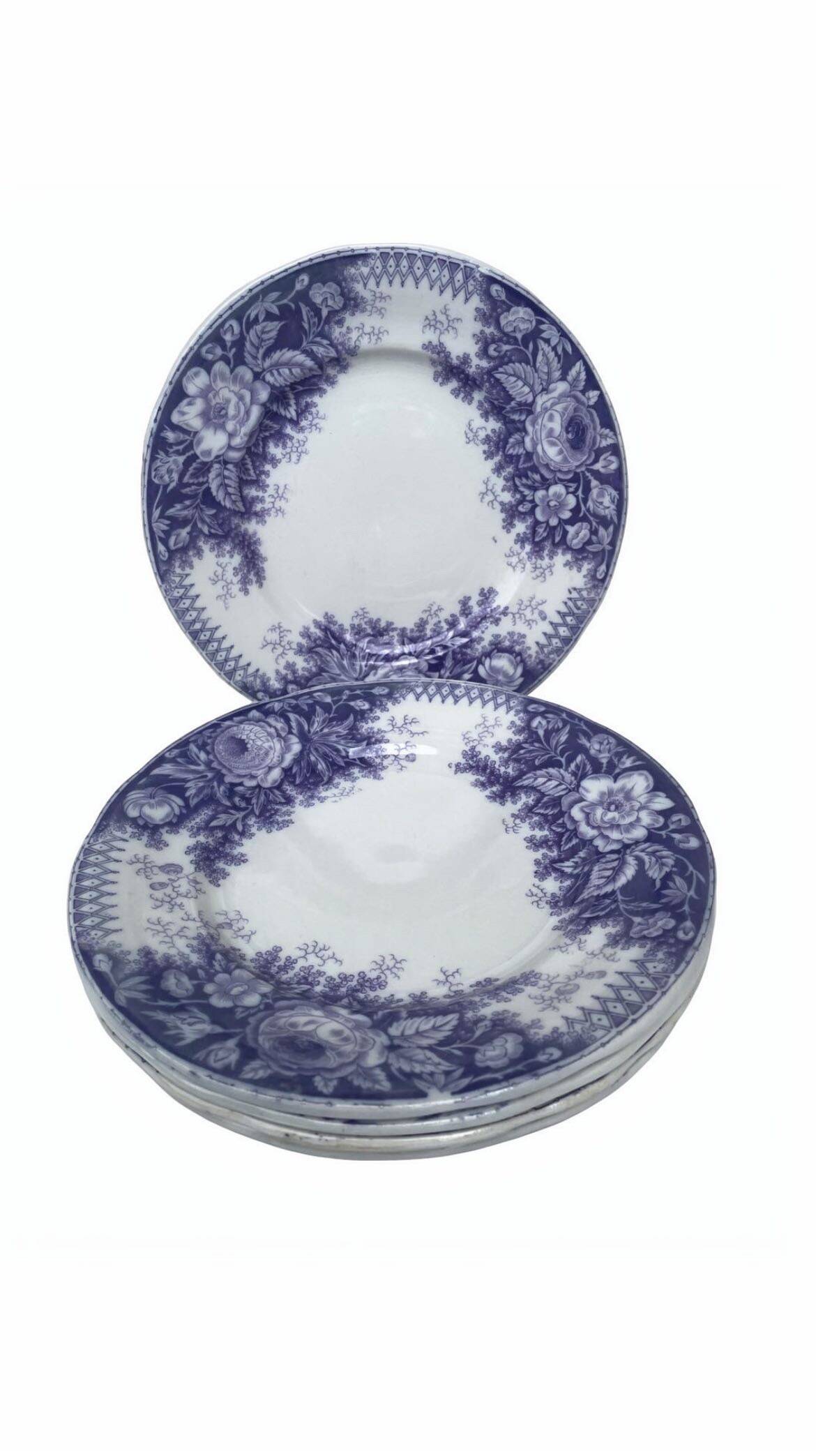 Dessert plates Sarreguemines model Jardinière 19th century