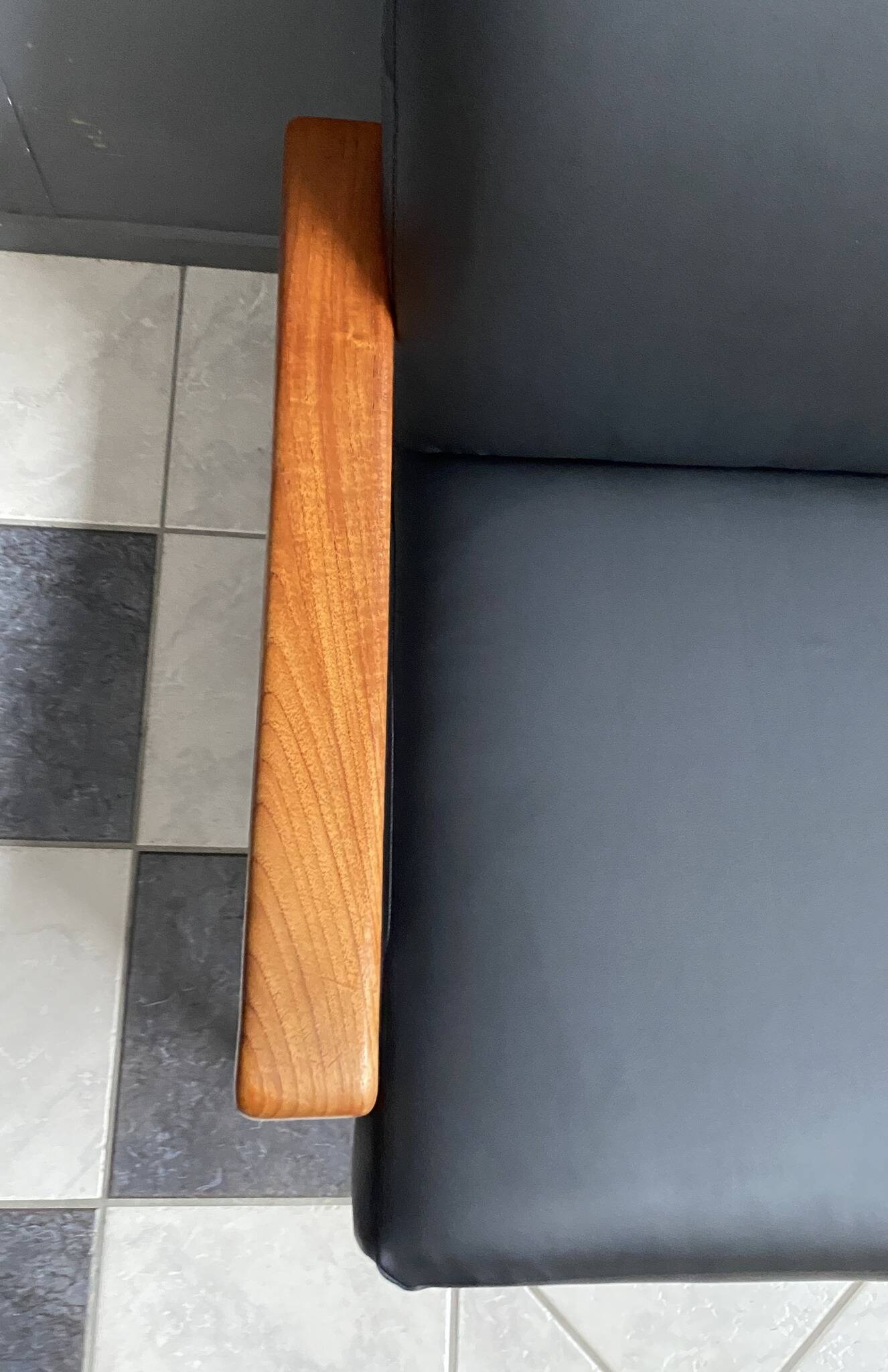 arne Wahl Iversen teak arm chair with ottoman