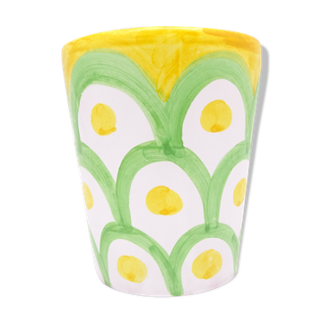 Tasse en céramique italienne vert & jaune