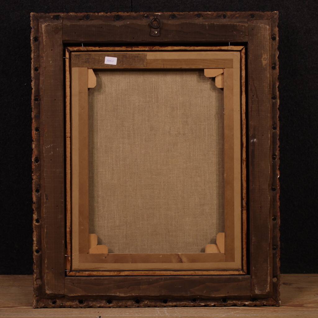 Antique Italian portrait painting from the 17th century