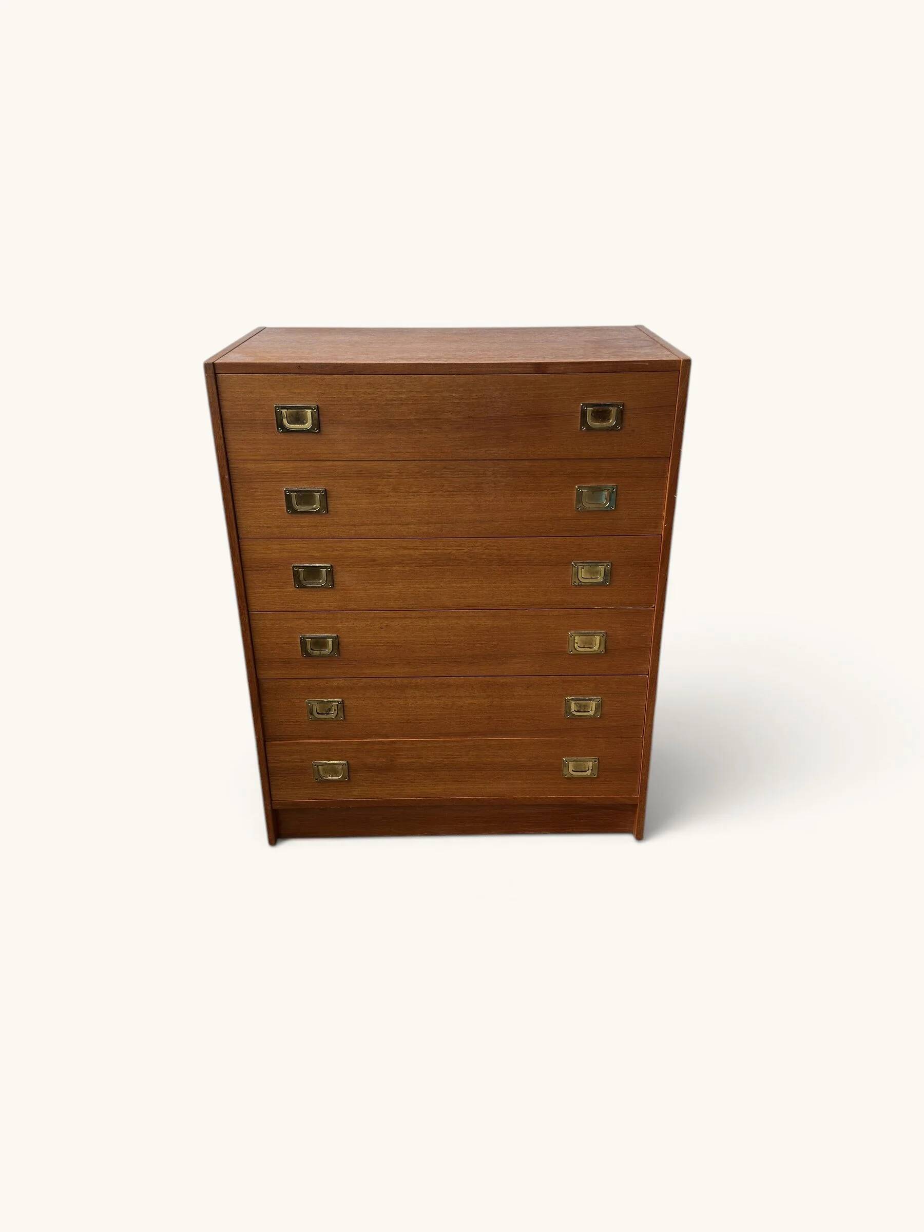Vintage teak commode with brass handles (copy)