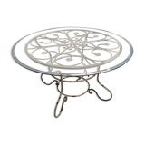 Table fer forgé et verre harmonie