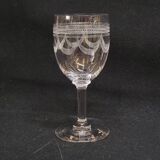5 Anciens Verres A Vin / Porto En Cristal Gravé Baccarat ? 1900