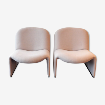 Set of 2 grey Alky chairs by Giancarlo Piretti for Castelli, Italy 1970's