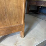 Antique display case in blond wood – small-paned windows with key