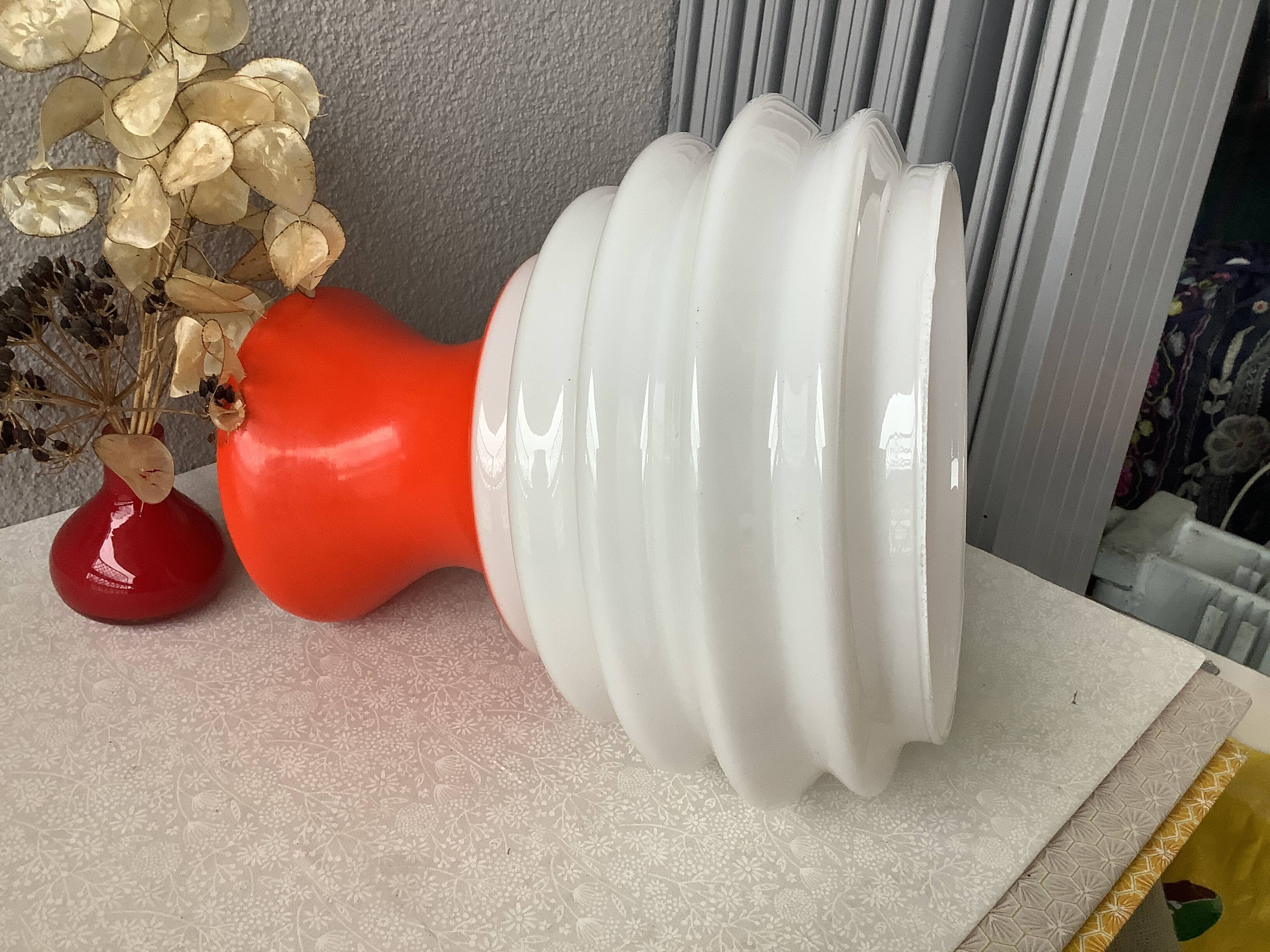 Space age opaline pendant light