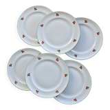 6 vintage porcelain dessert plates – Tables & Couleurs Cherry model