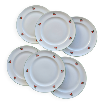 6 vintage porcelain dessert plates – Tables & Couleurs Cherry model