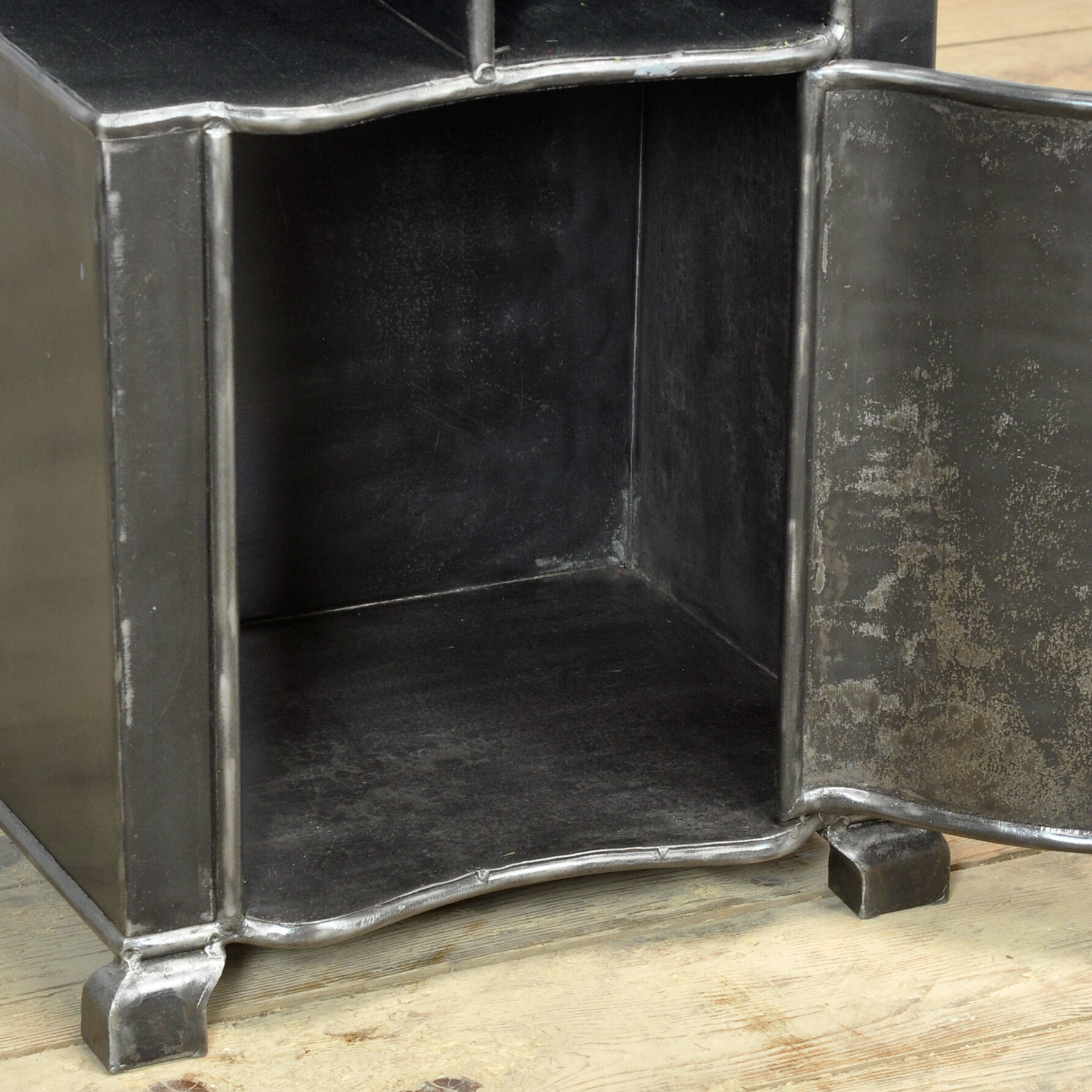 Iron bedside table, circa 1930